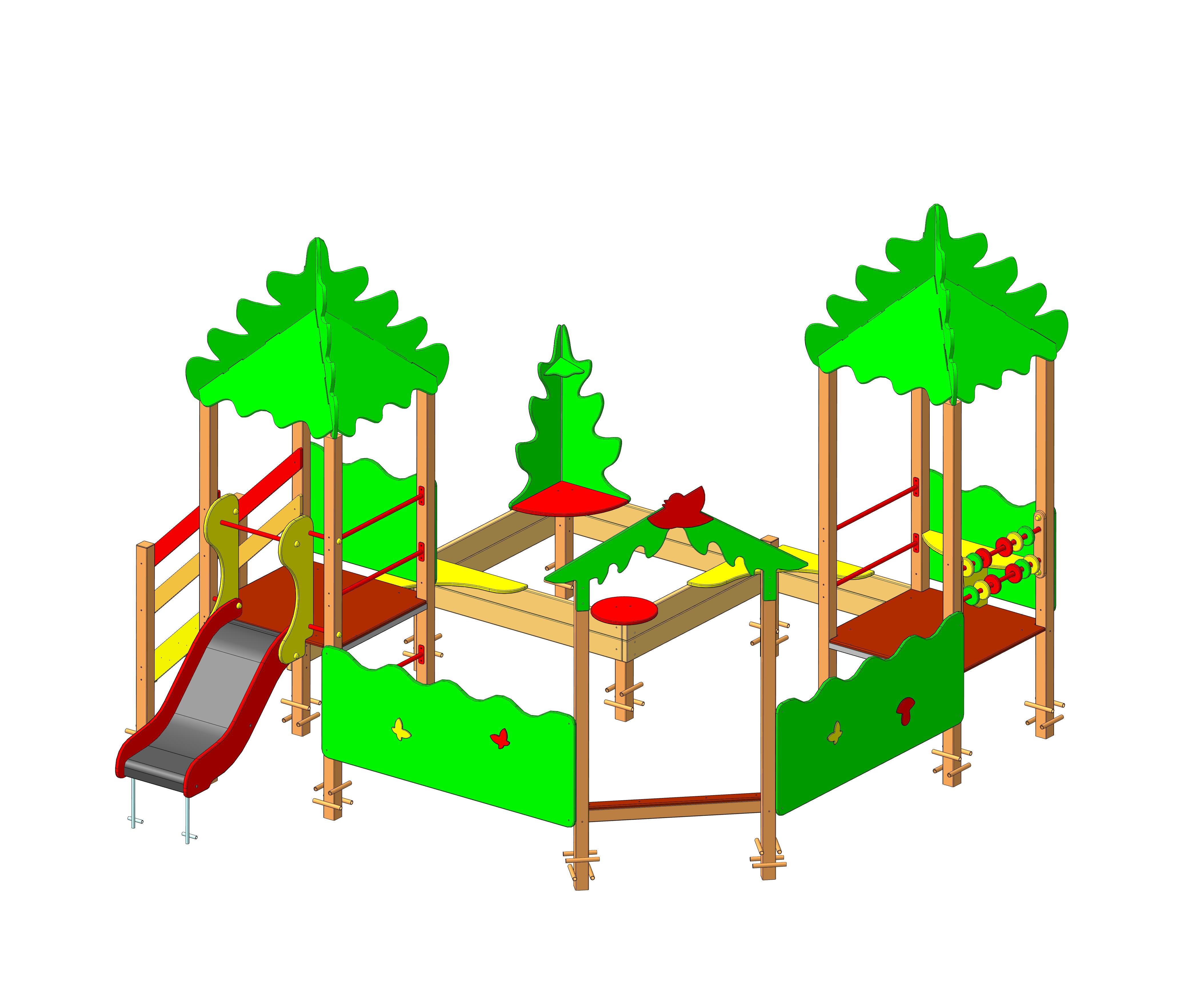 Песочный дворик "Опушка" 4120х4820х3050 