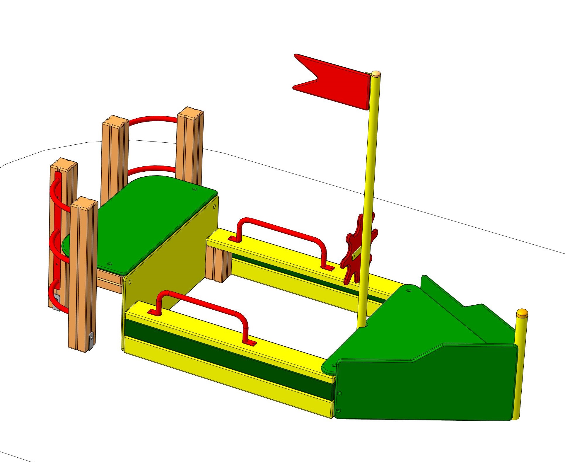 Песочный дворик "Фрегат" 2500х1200х1700