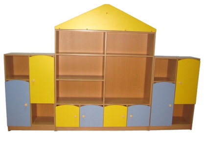 Стеллаж "Замок" 2400х300х1570  Цветной фасад